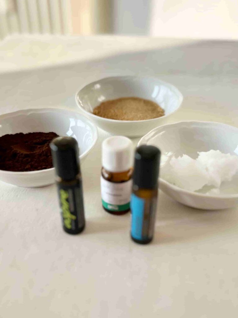 DIY coffee scrub ingredients